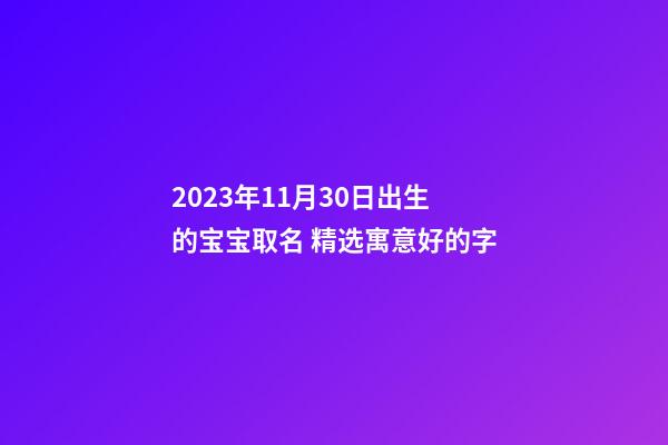2023年11月30日出生的宝宝取名 精选寓意好的字